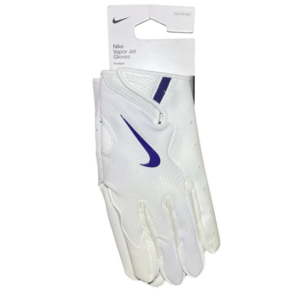 Nike Vapor Jet 8.0 NFL Football Receiver Gloves White Purple HF0315-167 XXL 2XL - Picture 2 of 7
